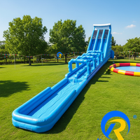 Toboggan aquatique gonflable géant pour adultes, usage commercial et résidentiel, avec piscine et souffleur, haute capacité