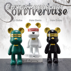 Penjualan langsung dari pabrik patung beruang Resin meja desain hewan lucu yang dilukis dengan tangan seni koleksi dekorasi Natal Eropa - Product Image 2