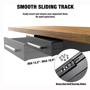 Jh-mech kéo ra văn phòng ẩn truy cập ngăn kéo kim loại trượt sắp xếp gắn bên dưới bảng kim loại mới dưới bàn trượt ngăn kéo - Product Image 3