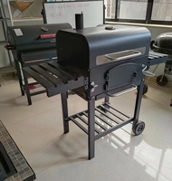 Four à barbecue en fer portable pour jardin extérieur Camping fête hauteur réglable petit chariot à charbon de bois gril de barbecue pliable pour un usage domestique