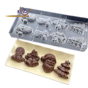 Molde <span class=keywords><strong>de</strong></span> Chocolate Personalizable <span class=keywords><strong>de</strong></span> <span class=keywords><strong>Policarbonato</strong></span> Tangba, con Forma <span class=keywords><strong>de</strong></span> Papá Noel, <span class=keywords><strong>Campana</strong></span> y Árbol <span class=keywords><strong>de</strong></span> Navidad, Herramientas para Hacer Chocolate <span class=keywords><strong>de</strong></span> Plástico - Product Image 1