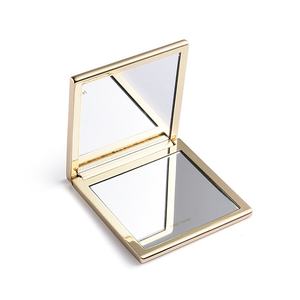 Luxury Dual Side Packing Gold Plated Logo Square Fashion Bag Cosmetic <b>Compact</b> <b>Mirror</b> - Product Image 5