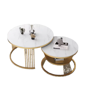 Einfache Metall Luxus nordische runde moderne Marmorplatte Couch tische Nesting <span class=keywords><strong>Center</strong></span> Beistell tisch für Wohnzimmer Set Möbel - Product Image 3