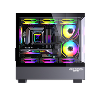 Gabinete de PC para Juegos Lovingcool de Torre Media, M-ATX/Mini-ITX, Ventilador RGB, Chasis Gamer Negro con Ventiladores