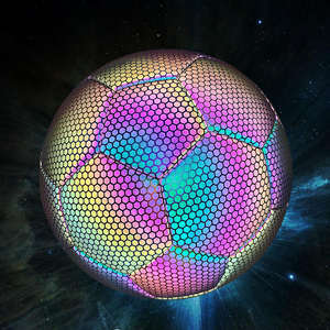 Balón de fútbol holográfico reflectante que brilla intensamente, tamaño 5, equipo de entrenamiento de fútbol al aire libre - Product Image 2