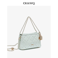 Sac à main de luxe discret 2026 SS, couleur menthe claire, matelassé losanges, avec logo métallique, chaîne en cuir, sac bandoulière pour femme, vente en gros