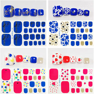 定制OEM波兰凝胶脚趾包裹贴纸时尚复古风格奢华半固化快速脚3D DIY脚趾贴纸艺术法国 - Product Image 6