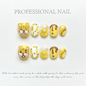 Tszs <span class=keywords><strong>เล็บ</strong></span>กดอะคริลิคทำด้วยมือ10ชิ้นการ์ตูนน่ารักธีมจักร<span class=keywords><strong>ราศี</strong></span>ของจีน<span class=keywords><strong>เล็บ</strong></span>เทียมติดทนนานกดบนเล็บ - Product Image 3