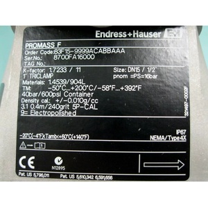 ลดราคา Endress+Hauser Proline Promass 83F เครื่องวัดอัตราการไหลแบบ Coriolis รุ่น 83F15-9999ACABBAAA - Product Image 6
