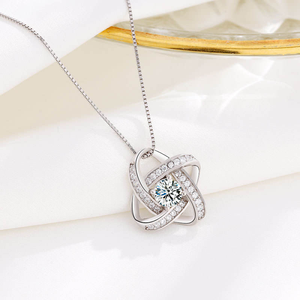 Collar de Acero Inoxidable de Alta Calidad con Nudo de Amor y Circonita AAA, Regalo de Lujo para el Día de la Madre, Joyería para <span class=keywords><strong>Diamantes</strong></span> - Product Image 4
