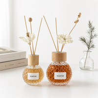 Diffuseur de parfum en verre texturé de luxe 100 ml 200 ml avec logo personnalisé, récipient aromatique haut de gamme pour la décoration intérieure haut de gamme