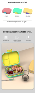 Eco-Friendly Stainless Steel Bento Lunch Box Spoon Fork Household Items School Snacks Infant Care Compartments Food <strong>Storage</strong> - Product Image 6
