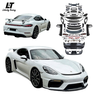 Kit carrosserie de haute qualité pour <span class=keywords><strong>Porsche</strong></span> Cayman 981 2013-2016, style 718 <span class=keywords><strong>GT4</strong></span> avec diffuseur, lèvre de pare-chocs, calandre, ailes et capot. - Product Image 1