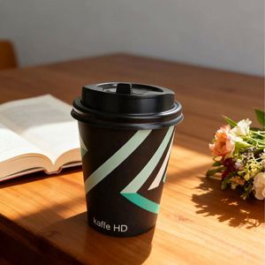 Gobelet à thé jetable personnalisable durable de 8 oz, à paroi simple, bon marché, pour boissons chaudes, gobelet à café en papier avec couvercles en plastique - Product Image 2