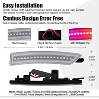 Lot de 4 feux latéraux de pare-chocs à LED RGB contrôlables par application, lentille transparente, pour Ford Mustang S650 Gen 7 2024 et modèles ultérieurs, multicolores, nouveau style