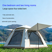 Tente de camping portable pour 3-4 personnes, entièrement automatique, à ouverture rapide, une chambre, utilisable en toutes saisons, pour la protection contre le soleil et la pluie