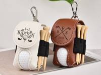 Porte-balles de golf magnétique en similicuir personnalisable au laser avec support pour tee, pochette de ceinture en cuir PU, cadeau de golf avec logo personnalisé