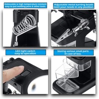 TH-7026 professionnel 10LED lumière aidant les mains loupe