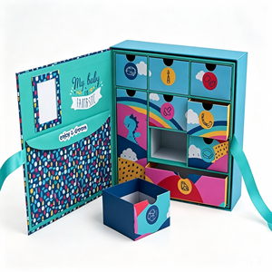 Caja de Regalo Personalizada para Recuerdos de Bebé, Cajas Rígidas con Impresión UV, Papel Kraft, Diseño Colorido, Cajones de Cartón, Notas de Dientes, Cumpleaños - Product Image 1