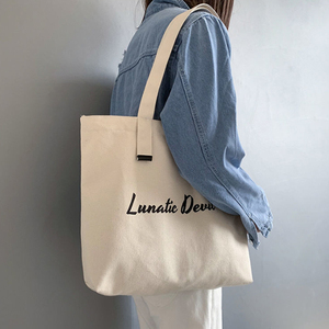 Wholesale Custom Printed Cotton Canvas Tote Bag Student DIY Painting Book Promotion Bags Reusable with Letter Pattern