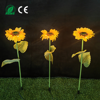 Décoration de jardin solaire IP65 en forme de tournesol, étanche, en métal, 70 cm, pour Noël, idéale pour la maison - Vente chaude