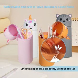 Small Creative Cartoon <b>Silicone</b> Pencil Case Cross-Border Cute Stationery Storage and Pen Holder Washable - Product Image 2