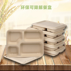 Contenitore biodigradabile monouso pieghevole Lunch Box con vassoio 4 vano contenitore di plastica per asporto cibo Made in China - Product Image 2