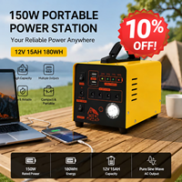 Station d'alimentation portable 300W 180Wh LiFePO4 à onde sinusoïdale pure, générateur solaire avec MPPT Type-C PD pour le camping, la maison et les situations d'urgence