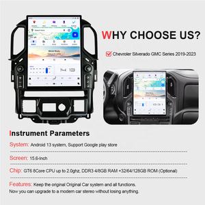 NaviHua 15.6 'android autoradio GPS navigazione GPS Multimedia Stereo <span class=keywords><strong>Monitor</strong></span> per Chevrolet Silverado <span class=keywords><strong>GMC</strong></span> Sierra 2019 2020 2021 - Product Image 2