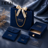 Caja de Embalaje de Joyería de Lujo Personalizada DEQI, Caja de Papel con Cajón para Joyería, Bolsa para Joyas y Bolsas de Embalaje, Juego de Embalaje para Joyería