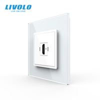 Prise murale modulaire HDMI LIVOLO haut de gamme, norme britannique 86x86mm, 4K 60HZ, blanc/noir, PC ignifuge, pour usage résidentiel