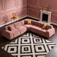 Ensemble de canapé d'angle modulaire en velours en forme de L, garni d'éponge haute résilience, pour salon, balcon