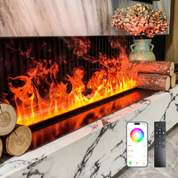 Cheminée électrique décorative intelligente 3D LED de 1 m avec effet de flamme néon, vapeur d'eau atomisée, insert pour usage domestique et hôtelier