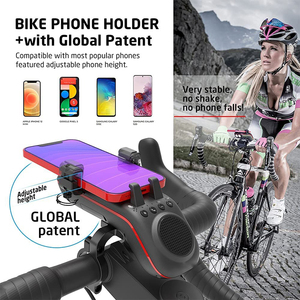 Mains libres antichoc étanche Portable moto vélo support Smartphone support vélo lampe de poche bluetooth haut-parleur - Product Image 3