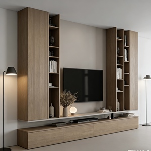 <span class=keywords><strong>Meuble</strong></span> <span class=keywords><strong>TV</strong></span> en bois écologique avec design de panneau moderne, hauteur réglable, compartiments ouverts pour salon, mobilier de maison - Product Image 2
