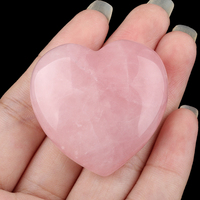 Venta al por Mayor de Piedras de Cuarzo Rosa Natural de Alta Calidad en Forma de Corazón, Cristal Rosa de 40X40X15MM, Hermoso Adorno de Piedra Preciosa Curativa