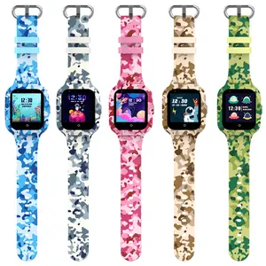 Unique Camouflage Style GIF Camera Support Android Smart Watch 1.4inch Waterproof Nano SIM Card 4G GPS Kid Watch