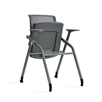 Chaise empilable de style moderne pour bureau à domicile chaises de salle d'entraînement à pied fixe et à dossier mobile pour étudiants