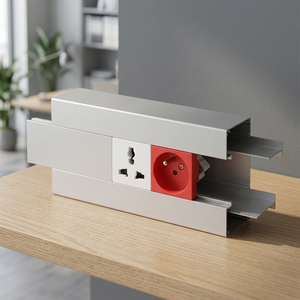 Amp Connect AKKT50100 100x50mm Goulotte de câblage au sol en aluminium massif avec couvercle, longueur 2m - Product Image 3
