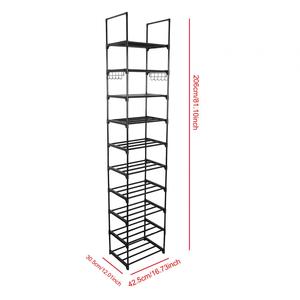 Scarpiera in metallo alto convertibile e allungabile organizzatore di stoccaggio per mobili per la casa per il bagno camera da letto o soggiorno - Product Image 6