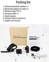 Ensemble d'écouteurs de sport Bluetooth 5.0 de la série M-Étui de chargement sans fil + Chargeur rapide à deux broches avec bouton d'appel dédié