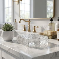 Briques de verre cristallin massif de qualité supérieure 150*150*50mm, insonorisantes et isolantes thermiquement, pour la décoration murale de salles de bain, hôtels et appartements
