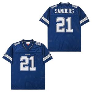 Maglia da uomo 21 Dean Sanders bianco blu e ritorno al passato da calcio maglie da calcio ricamate A qualità +++ - Product Image 2