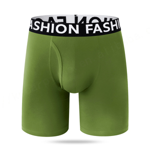 Bóxer de bambú de primera calidad, ropa interior con logotipo grande, venta al por mayor, calzoncillos bóxer de pierna larga transpirables con parte delantera abierta de tiro medio, Calzoncillos Bóxer personalizados para hombre - Product Image 4