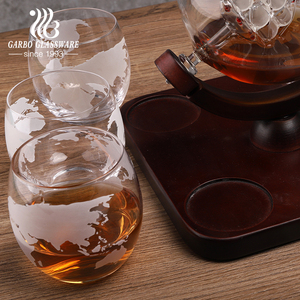 Carafe à <span class=keywords><strong>whisky</strong></span> 1000ml, livraison à la voile, nouveau design, cadeau de festival, verre cristal, avec <span class=keywords><strong>plateau</strong></span> en bois, 5 pièces - Product Image 4