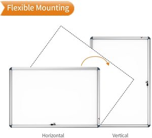 Có thể khóa trong nhà Bạc khung nhôm hiển thị trường hợp với 3 phím phù hợp với bảng thông báo nút chai và bảng trắng kèm theo - Product Image 2