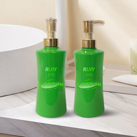 Gel en plastique personnalisé de 300ml shampooing lotion savon liquide bouteille de taille ronde carrée unique pompe emballage de voyage vert transparent