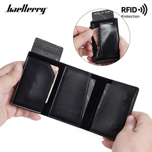 Baellerry Men's Card Holder 6 Inch <b>RFID</b> Protection Credit Card <b>Wallet</b> Black - Product Image 1