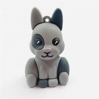 Pen drive de PVC suave con diseño personalizado, Pendrive en forma de conejo 2D 3D, unidad Flash usb para USB 2,0 3,0