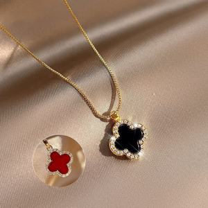 Colliers pendentifs en acier inoxydable plaqué or avec chaîne en forme de cœur et de fleur, unisexe, tendance, cadeau de fête, multicolores - Product Image 1